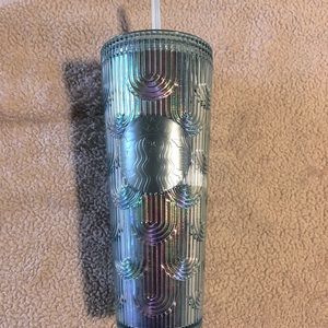 Starbucks Large Iridescent Plastic Tumblr